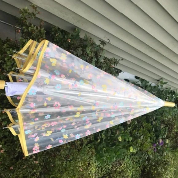 RARE Coach Clear Bubble Umbrella in Mystical Floral Print - Picture 2 of 4